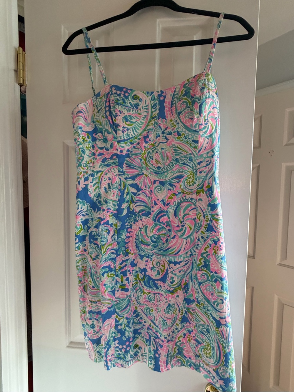Lilly Pulitzer Shelli Blue, Pink & Green Paisley Slip Dress
